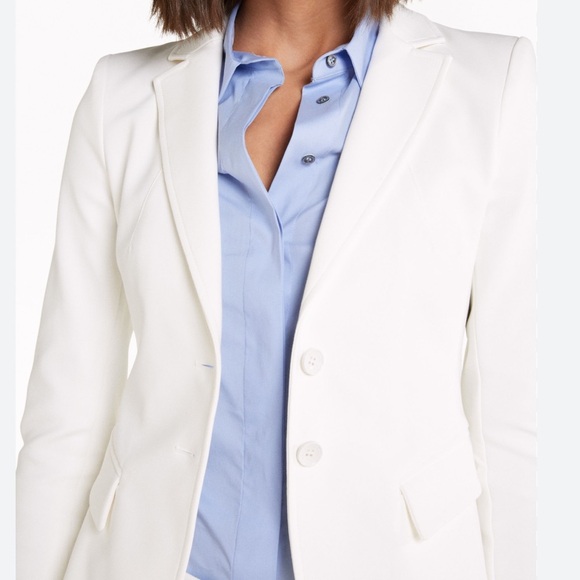 NWT NY & CO White 2-Button Blazer Size 6 - Picture 1 of 12